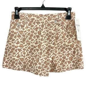 NEW Guess Kids Girls Leopard Print Skort Size 12 Tan Brown Skirt Shorts NWT
